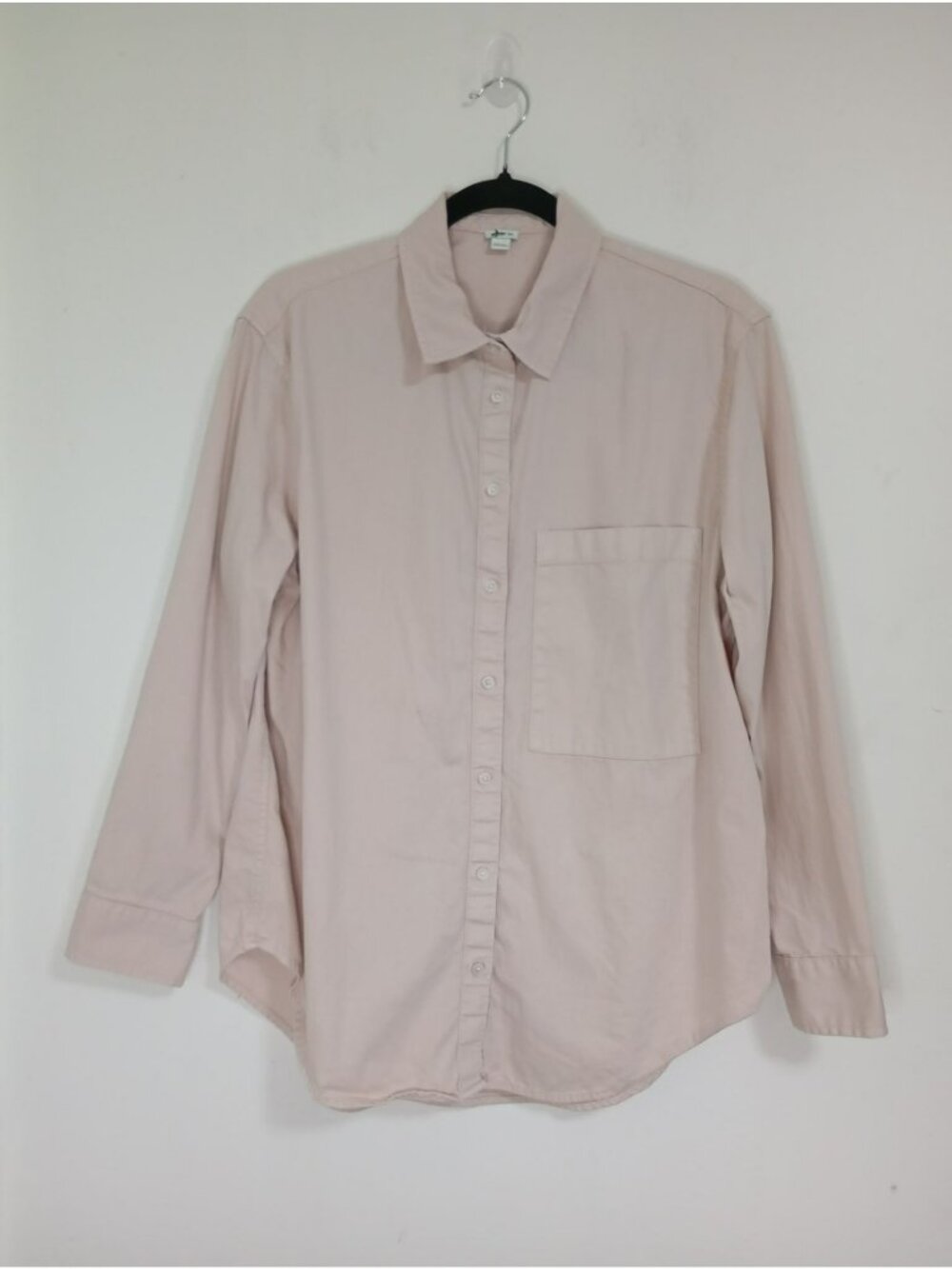Aerie Shirt M 100% Cotton Oversized Light Pink Button-Up Long Sleeve Women